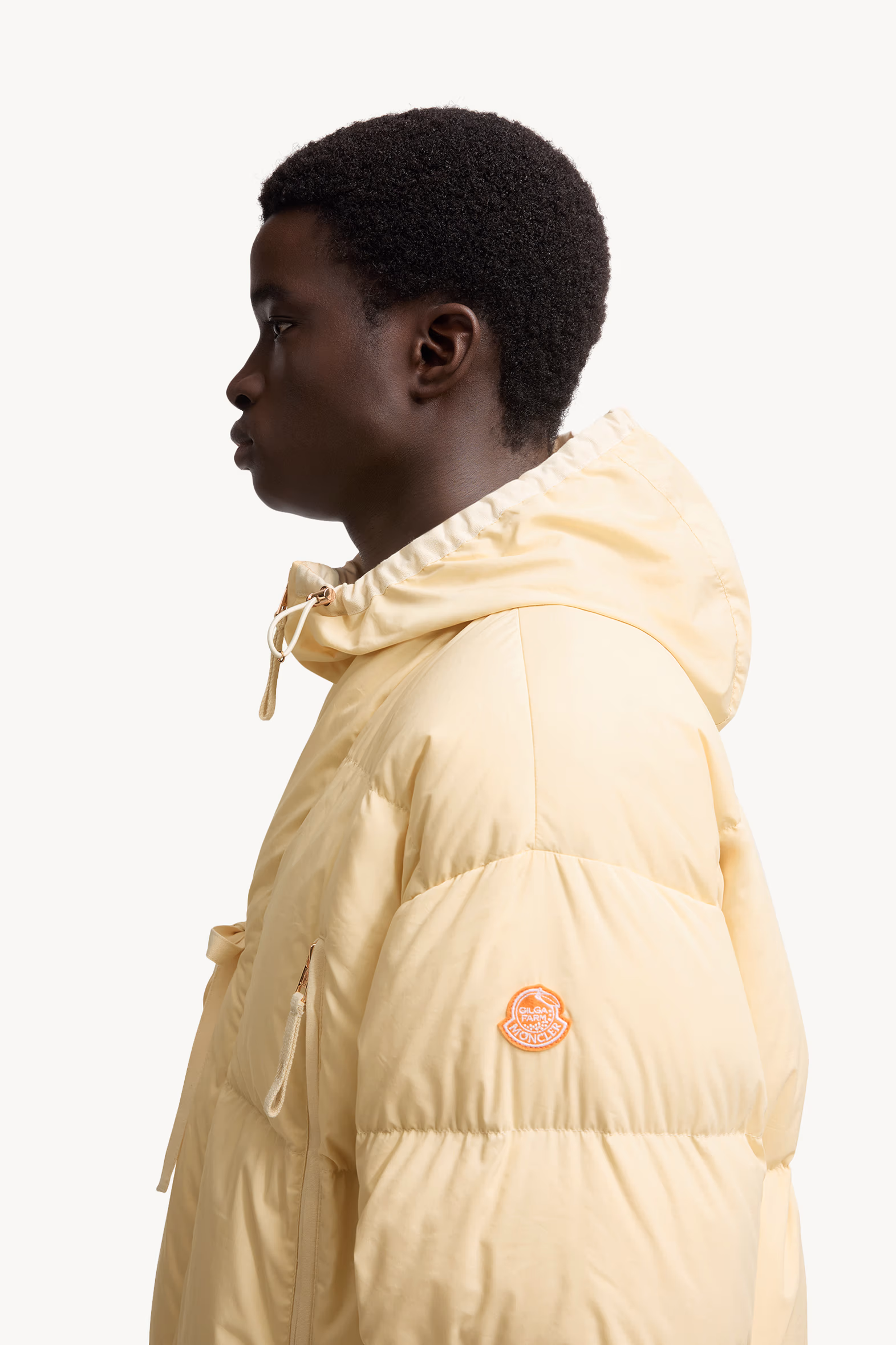 Moncler x Gilga Farm Designed by Donald Glover Tangelo Short Down Jacket Gender Neutral Ochre Yellow Moncler 4